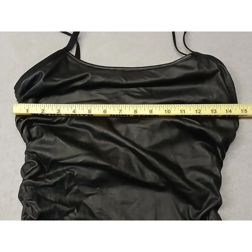 Shein (Large) Women's Black Leather Strap Mini Dress - Picture 4 of 7